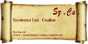Szoboszlai Csaba névjegykártya